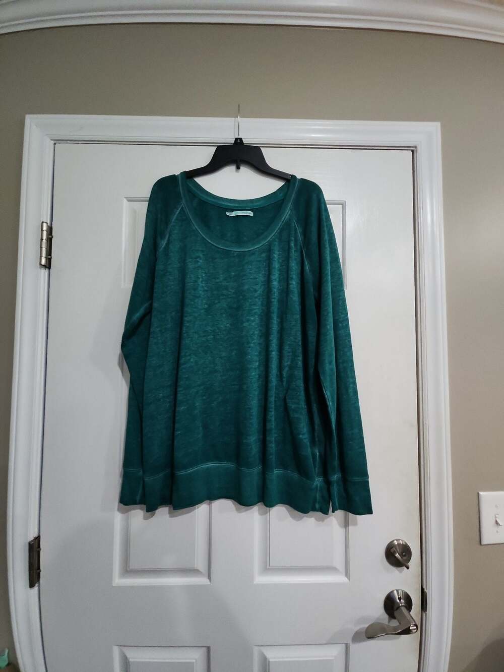 Maurices Women's Long Sleeve Crewneck Pullover Sweatshirt Teal XL